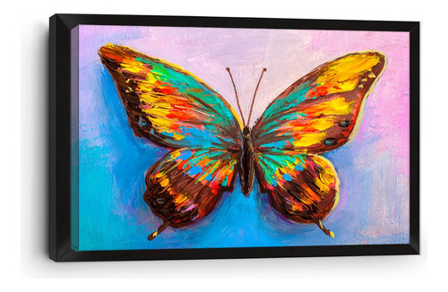 Cuadro Canvas Enmarcado Ingles Mariposa Oleo 90x140cm