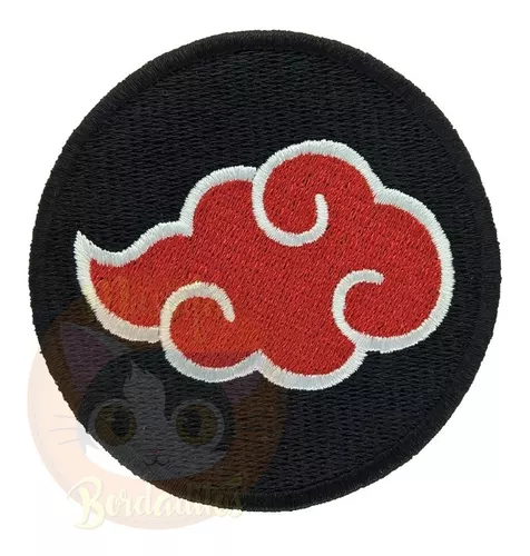 Patch Aplique Bordado Nuvem Naruto Akatsuki 4,5cm x 7cm