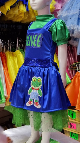 Disfraz Vestido Rana Rhene De Lara Campos Show Para Niñas Verde Ch 4 Años