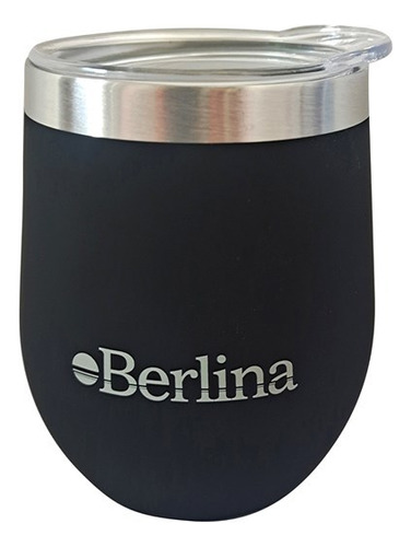 Mate Berlina 220ml Con Tapa Doble Pred Negro Flaber