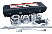 Comprar Set Pesas Mancuernas Discos Barra Gimnasio Gym 50kg Maletín 
