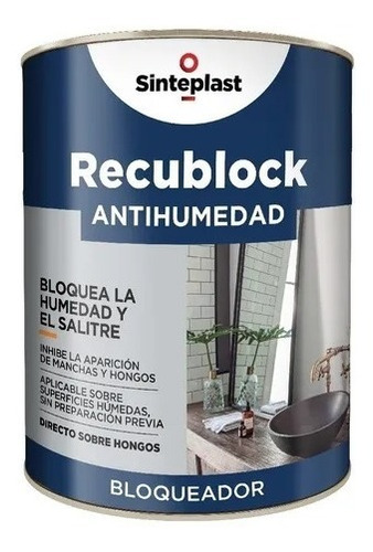 Imagen 2 de 4 de Pintura Latex Antihumedad Recublock Blanco X 4 Lts
