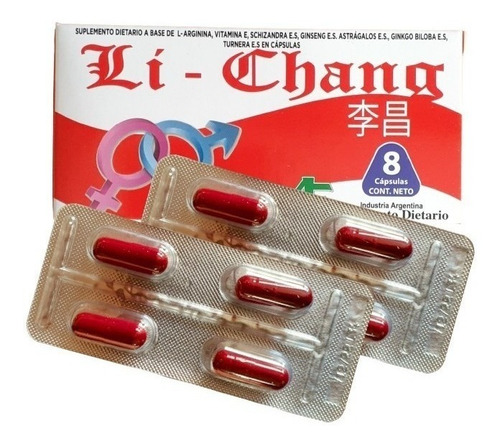 Imagen 1 de 1 de Suplemento en cápsulas Argenfarma  Vigorizante Li Chang vigorizante en caja 8 un