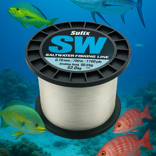 Linea De Monofilamento Sufix Sw Mono 1000 Metros Pesca Agua Salada 70 Lb - .70mm
