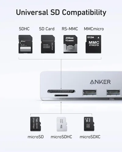 Hub Usb C Anker 535 5 En 1 Con 2 Usb-a De 10 Gbps, Usb-c De