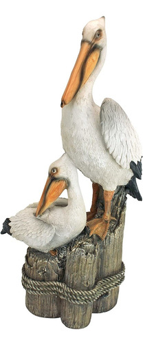Design Toscano Coastal Decor Ocean Perch Pelicans