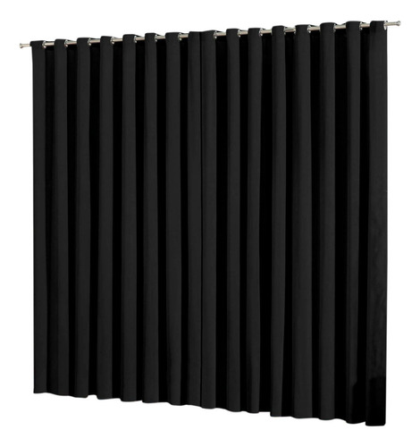 Cortina Blackout Em Tecido 6,00x2,30 Corta Luz Preto