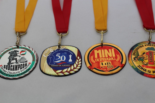 Imagen 4 de 10 de 100 Medallas Metal Lámina Resina Deportivas Premiación