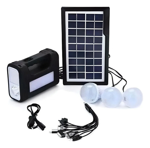 Kit Panel Solar Reflector Led Portátil Recargable 3bombillos