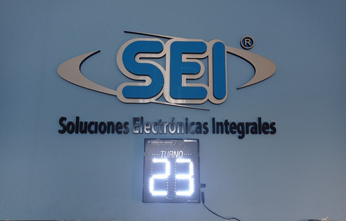Turnero Led Inalámbrico Control Teclado Numérico Sei - 23cm