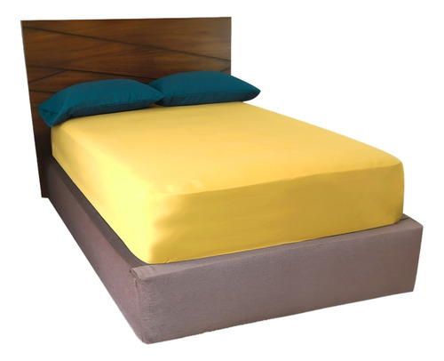 Sábana Ajustable Dues Hotel Collection King Mix And Match 2u Color Mostaza - Mostaza Diseño de la tela Liso