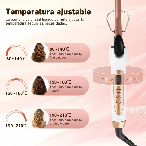 Tenaza Rizadora De Cabello De Cerámica De 9mm C/pantalla Lcd