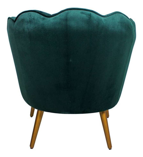Poltrona Ariel Suede Esmeralda E Dourada Cor Verde