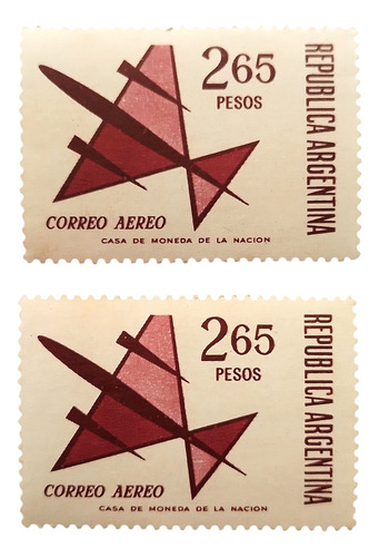 Lote De 10 Sellos Aviones Estilizados, Argentina, 1963, 1973