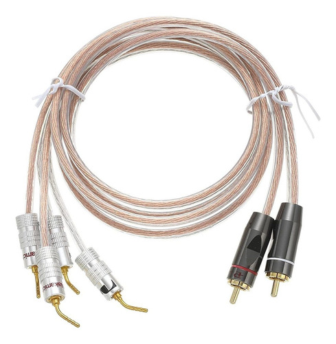 1 Par 14 Awg Ofc Rca Macho A 2 Pines Tipo Enchufe Cable...