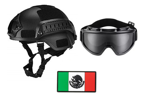 Casco Táctico + Googles + Parche Gratis Airsoft Paintball