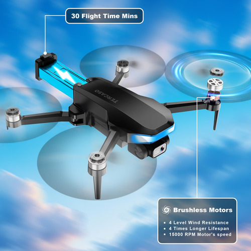 Drone Tercaso X30 Con Cámara Hd De 2k, Video En Vivo Fpv Par