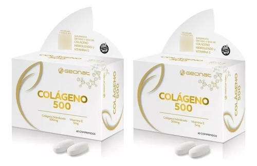 Colageno Hidrolizado Geonat 500mg (60 Comp) Sin Tacc X2