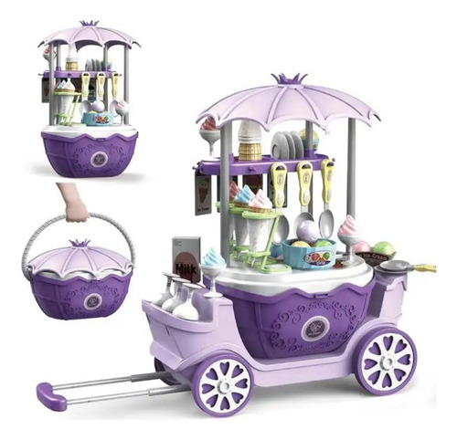 Valija Infantil Venta Helado Carro Accesorios 4 En 1 Calidad