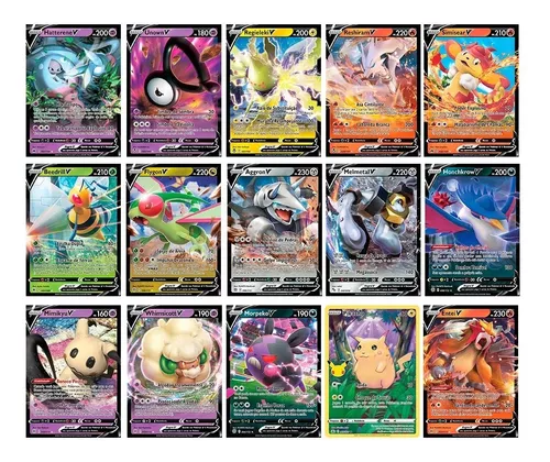 5 cartas Pokemon V - Sem duplicatas - Pacote Pokemon ultra raro