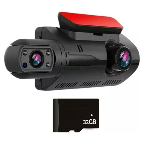 Câmera Veicular Gravador De Video 3 Lentes Hd + Memoria 32g