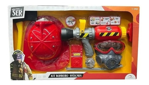 Kit Set Bombero Casco Con Mascara Y Accesorios Mi Cielo Azul