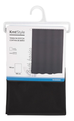 Cortina Para Baño De Peva Impermeable 180x180 Cm Color Negro Black
