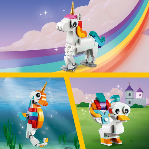 Juguete Lego Creator 3 En 1 Unicornio Magico, Se Transfor...