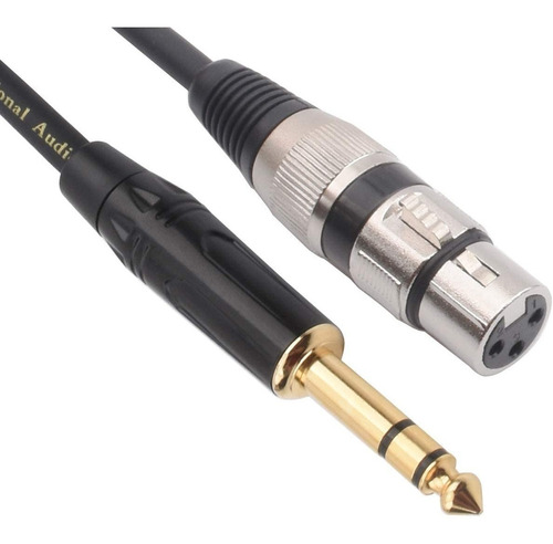 Cables Xlr Hembra A 1/4 Pulgadas Trs, Negro 6 Pies