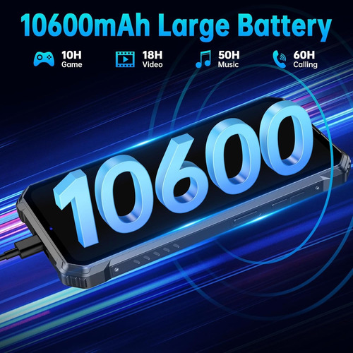 Oukitel Wp28s Celular 4gb Ram+128gb Rom 10600mah Batería 6.52 Hd Doble Sim Android 14/nfc/teléfono Móvil Resistente