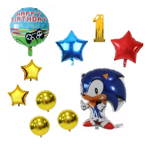 Globo Metalizado Sonic Pack 10piezas Leer Descripcion 