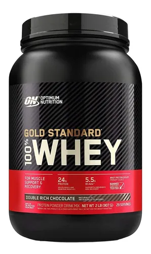 comprar Suplemento em pó Optimum Nutrition Proteína Gold Standard 100% Whey sabor double rich chocolate em pote de 907g