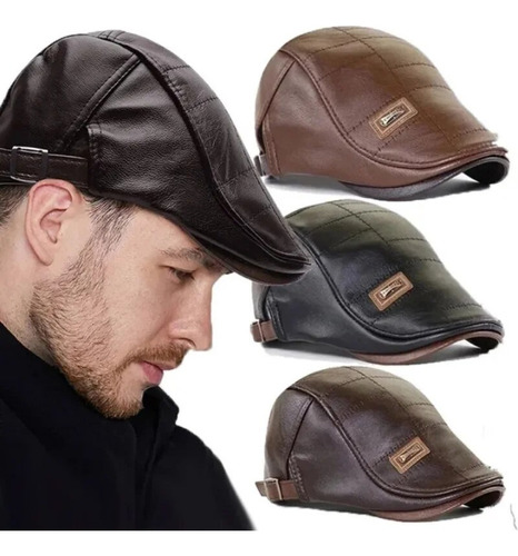 Gorra De Piel Para Hombre, Otoño-invierno, Cálida, De Vended