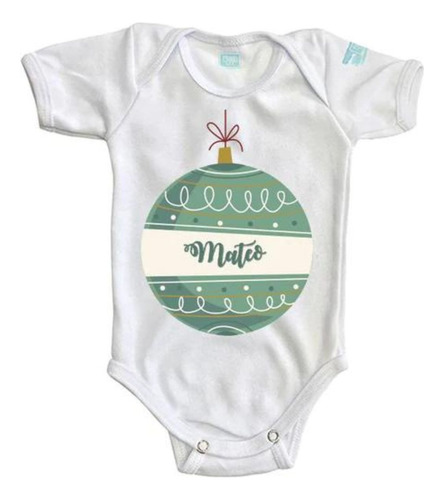 Pañalero Navidad Esfera Verde Body Bebe Niño Ropa Christmas