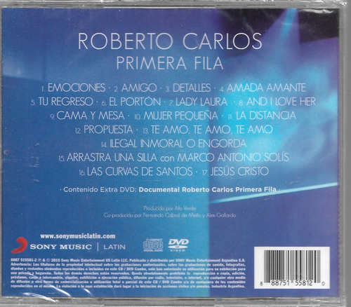 borroso motor egipcio Cd+dvd Roberto Carlos - Primera Fila [em Espanhol] Argentino | Frete grátis