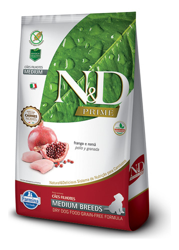 N&d Grain Free Puppy Cachorro Medium Pollo Y Granada 10 Kg