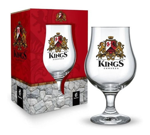 Copo Taça Dublin Chopp Personalizado 400ml Vidro Brasfoot Cor Kings Cerveza