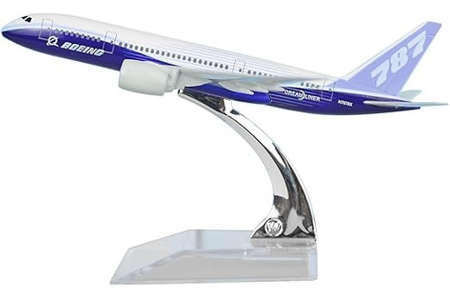 Avion A Escala Boeing 787, Metálico,  16cms Largo.