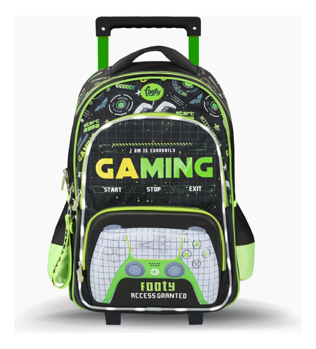 Mochila Con Carrito 18'joystick Gaming C/luz Led Footy Lanus