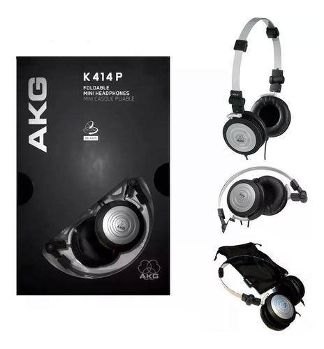 Fone de ouvido on-ear AKG K414 P preto