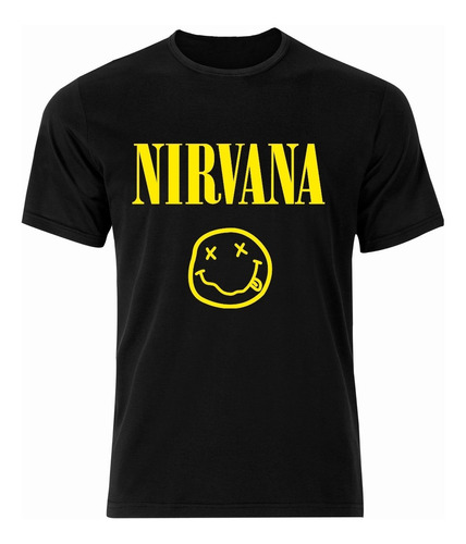 Polera Nirvana Rock Logo Smile - Serigrafía