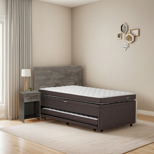 Bed Boxet Rosen Ergo T New 1,5 Plazas +muebles Tabor Grafito