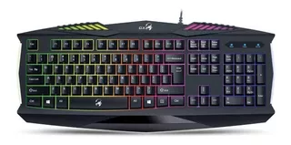 Teclado gamer Genius GX Gaming Scorpion K220 QWERTY español color negro con luz de 7 colores