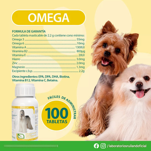 Suplemento Omega 3 Y 6 Para Perros Ruiland® - 60 Tabs
