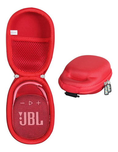 Adada Funda Rígida De Viaje P/ Jbl Clip 4 Mini Altavoz Rojo