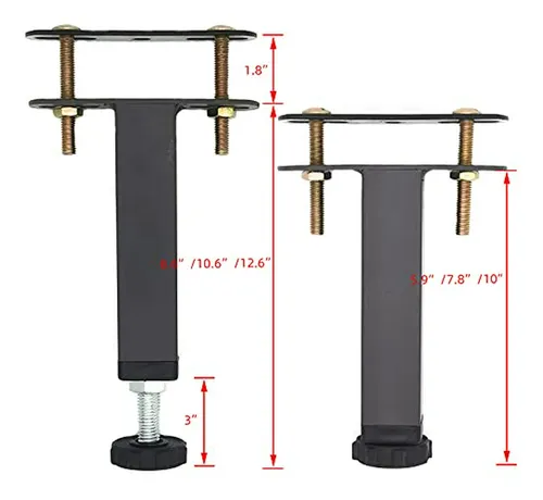Patas Ajustables Para Cama O Mueble - Gris, Altura 5 9 A 8 6