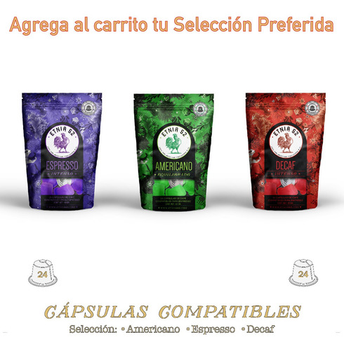 Imagen 5 de 9 de 24 Cápsulas De Café Etnia 52 Compatibles Con Nespresso®