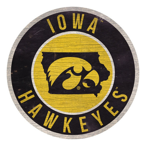 Fan Creations Iowa Hawkeyes - Letrero De Madera De 12 Pulgad