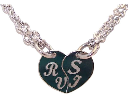 Imagen 1 de 10 de Media Medalla Corazón Acero 30x23mm + 2 Cadenas Espejito