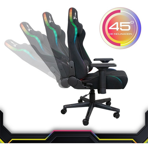 Imagen 5 de 6 de Silla Escritorio Gamer Gaming Rgb Ergonomica Reclinable Ms